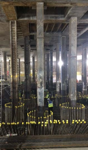 Detail of the rebar reinforcement cage